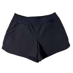 Lands' End Womens Black Active Athletic Shorts with Liner Size 4 Pockets